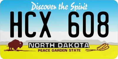 ND license plate HCX608