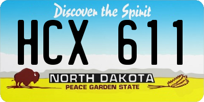 ND license plate HCX611