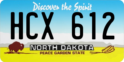 ND license plate HCX612