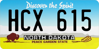 ND license plate HCX615