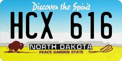ND license plate HCX616