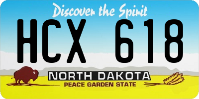 ND license plate HCX618