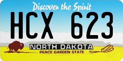 ND license plate HCX623