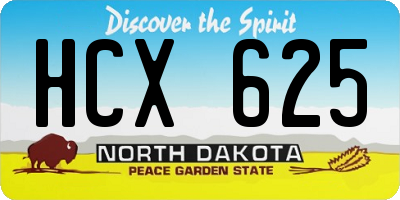 ND license plate HCX625