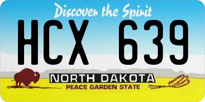 ND license plate HCX639