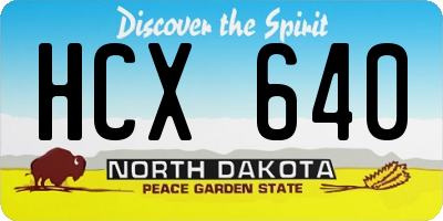 ND license plate HCX640