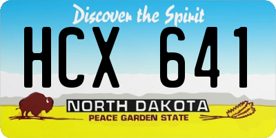 ND license plate HCX641