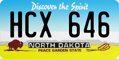 ND license plate HCX646