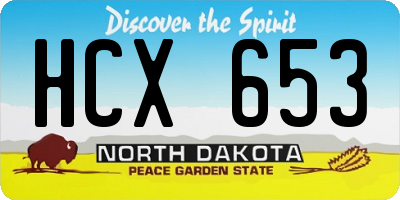 ND license plate HCX653