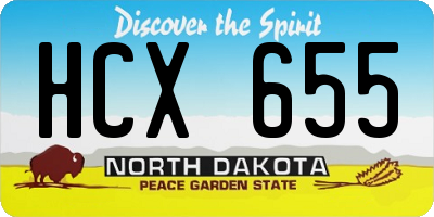 ND license plate HCX655