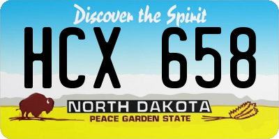 ND license plate HCX658