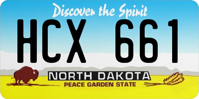 ND license plate HCX661