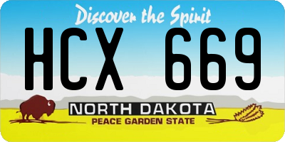 ND license plate HCX669