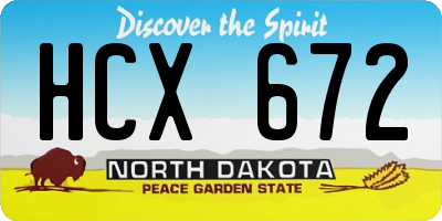 ND license plate HCX672