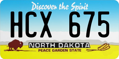 ND license plate HCX675