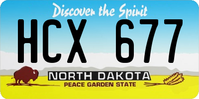 ND license plate HCX677