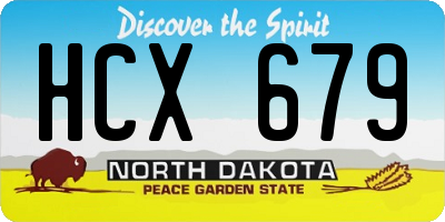 ND license plate HCX679