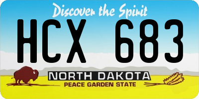 ND license plate HCX683