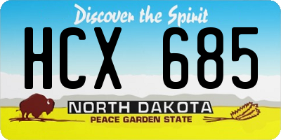 ND license plate HCX685
