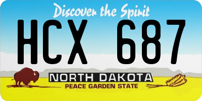 ND license plate HCX687