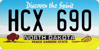 ND license plate HCX690