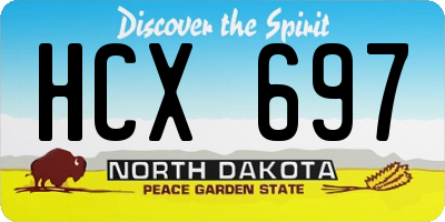 ND license plate HCX697