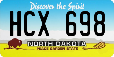 ND license plate HCX698
