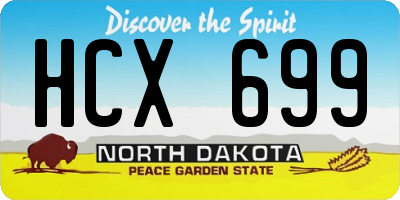 ND license plate HCX699
