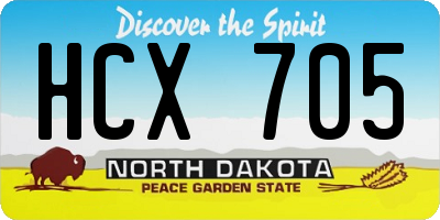 ND license plate HCX705