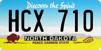 ND license plate HCX710