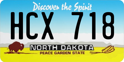 ND license plate HCX718