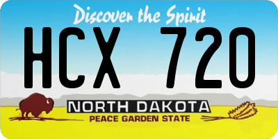ND license plate HCX720