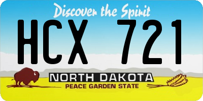 ND license plate HCX721