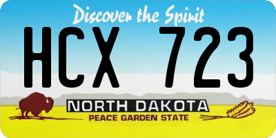 ND license plate HCX723