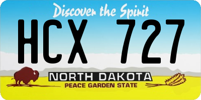 ND license plate HCX727