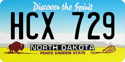 ND license plate HCX729