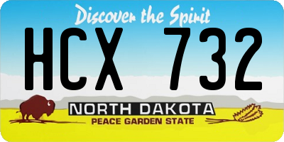 ND license plate HCX732