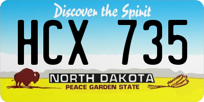 ND license plate HCX735