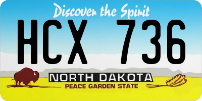 ND license plate HCX736