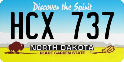 ND license plate HCX737