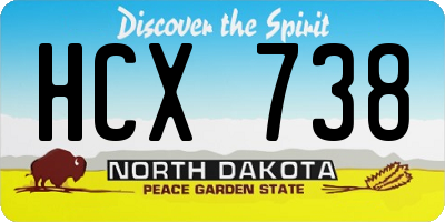 ND license plate HCX738