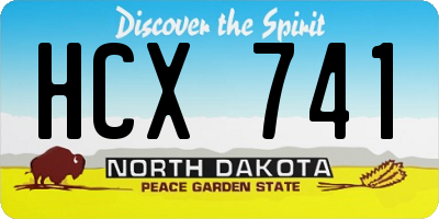 ND license plate HCX741