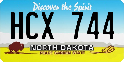 ND license plate HCX744