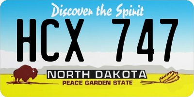 ND license plate HCX747