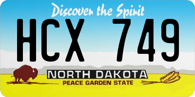 ND license plate HCX749