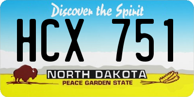 ND license plate HCX751