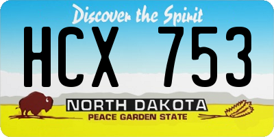 ND license plate HCX753