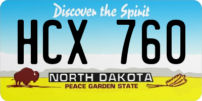 ND license plate HCX760