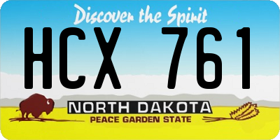 ND license plate HCX761
