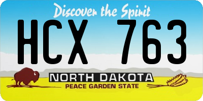 ND license plate HCX763